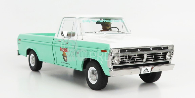 Greenlight Ford usa F-100 Pick-up Forest Service Green 1975 1:18, světle zelená