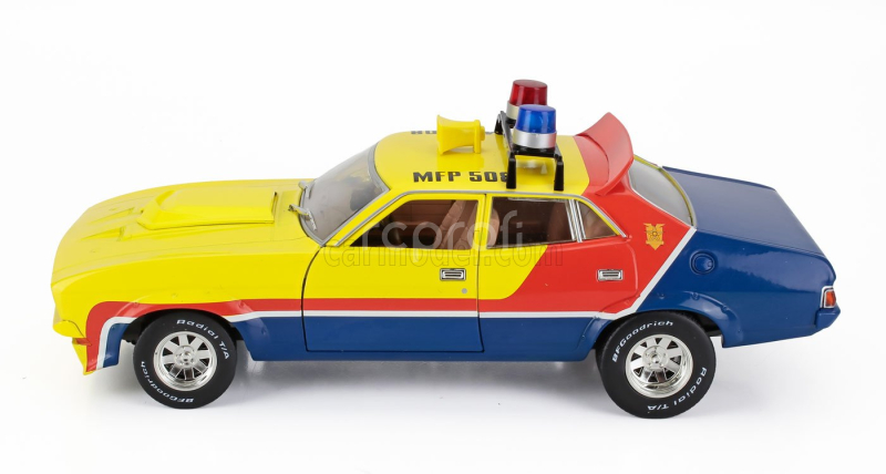 Greenlight Ford usa Falcon Xb V8 Police Interceptor Mad-max 1973 Movie - M.rockatansky The Dark One 1:18 Žlutá Červená Modrá