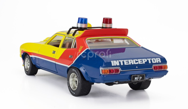 Greenlight Ford usa Falcon Xb V8 Police Interceptor Mad-max 1973 Movie - M.rockatansky The Dark One 1:18 Žlutá Červená Modrá