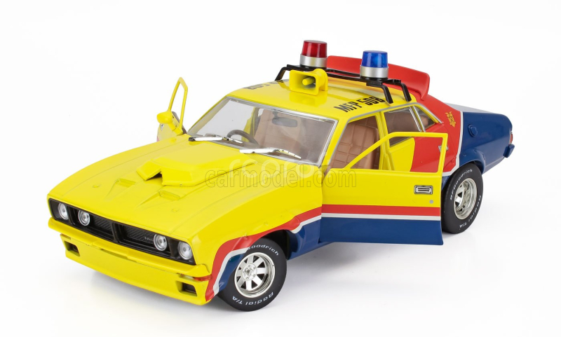 Greenlight Ford usa Falcon Xb V8 Police Interceptor Mad-max 1973 Movie - M.rockatansky The Dark One 1:18 Žlutá Červená Modrá