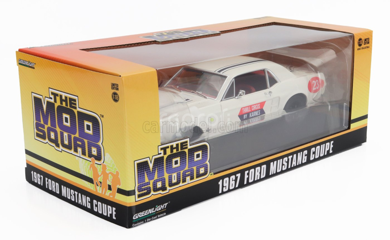 Greenlight Ford usa Mustang Coupe N 23 Thrill Circus By Karnes 1967 - The Mod Squad 1:18 Bílá