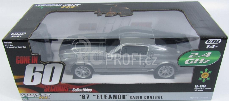 Greenlight Ford usa Mustang Shelby Gt500 1967 - Eleanor - 60 sekund 1:18, šedá