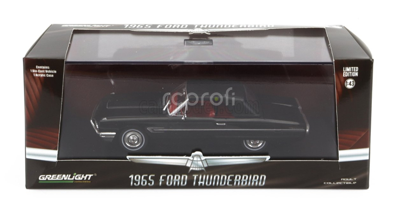 Greenlight Ford usa Thunderbird Cabriolet Soft-top Closed 1965 1:43 Black