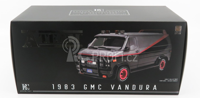 Greenlight GMC Vandura A-team Van - 1983 1:12 Šedá Černá