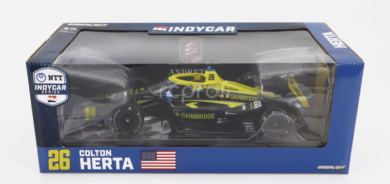 Greenlight Honda Team Andretti Autosport N 26 Indy 500 Indycar Series 2023 Colton Herta 1:18 Černá Žlutá