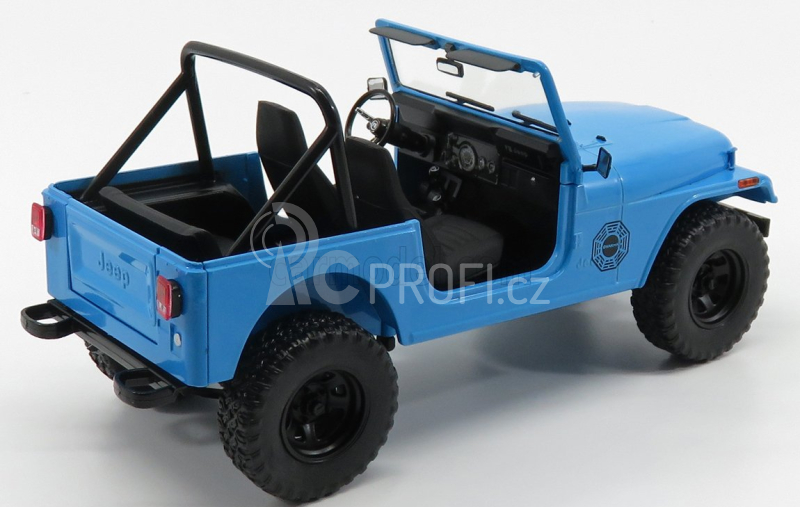 Greenlight Jeep Cj-7 Dharma Open 1982 - Lost 2004 - 2010 1:18 Světle Modrá