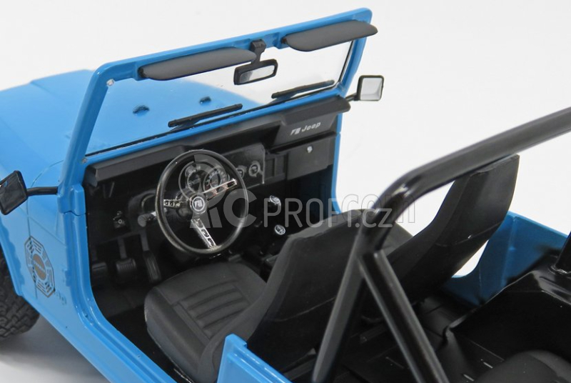 Greenlight Jeep Cj-7 Dharma Open 1982 - Lost 2004 - 2010 1:18 Světle Modrá