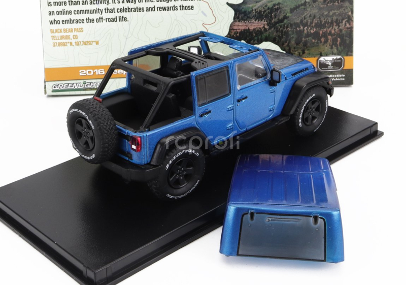 Greenlight Jeep Wrangler Unlimited Black Bear Edition 2016 1:43 Světle Modrá