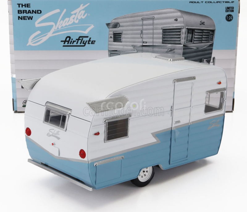 Greenlight Trailer Shasta Airflyte 15 Roulotte 1961 1:24 Světle Modrá Bílá
