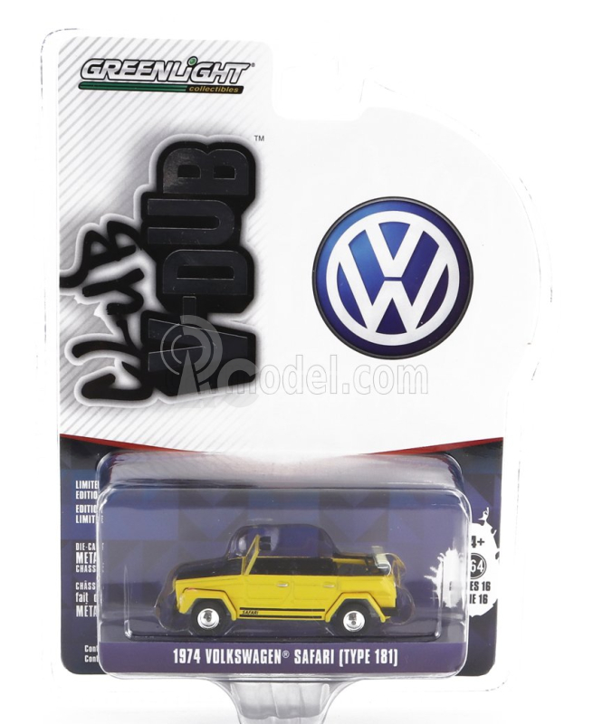 Greenlight Volkswagen Type 181 Safari Mexico City 1972 1:64 Žlutá