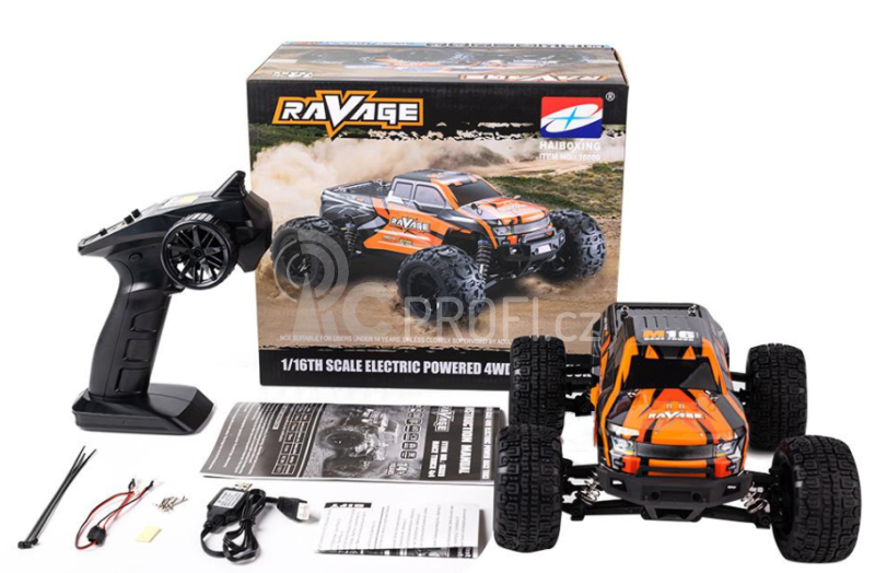 RC auto HBX Ravage 1:16, oranžová