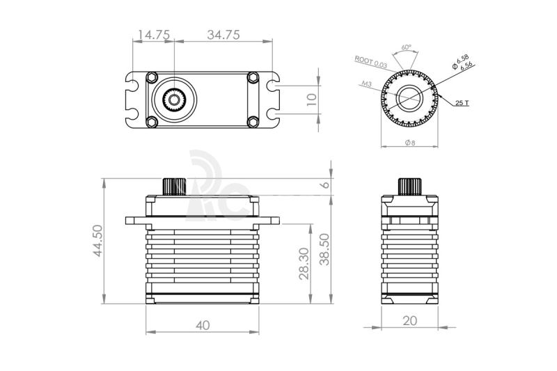 HBL380 (0.082s/60°, 41.0kg.cm)