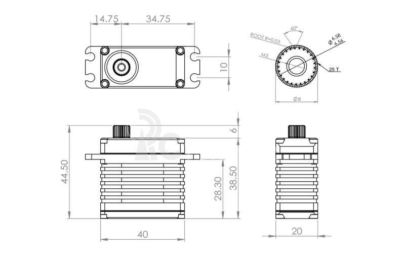 HBL3850 (0.10s/60°, 57.0kg.cm)