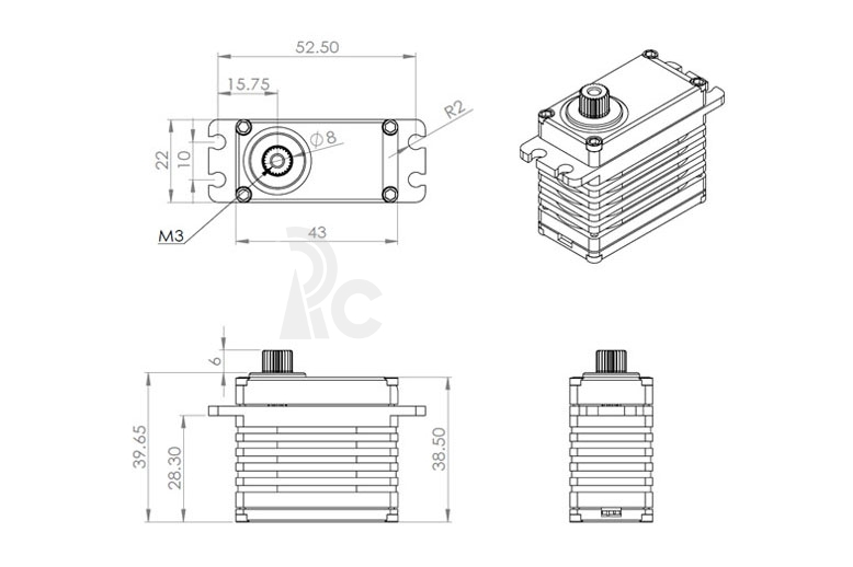 HBL388 (0.14s/60°, 68.0kg.cm)