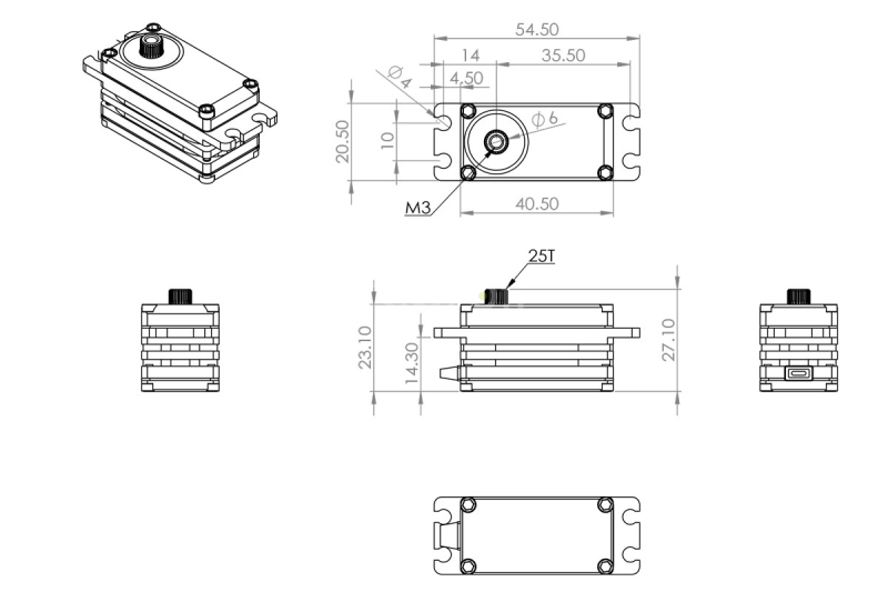 HBL650SL (0.081s/60°, 24.4kg.cm)