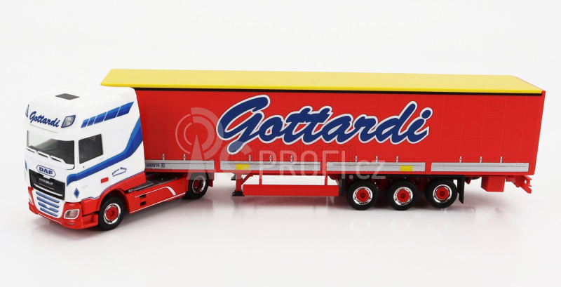 Herpa DAF Xf480 Truck Telonato Gottardi Transports 2017 1:87 Bílá Červená
