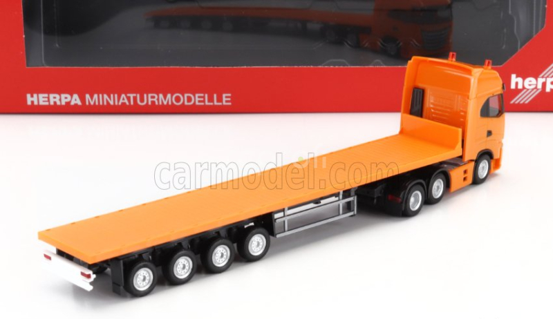 Herpa Iveco fiat S-way 6x2 Truck Rimorchio Pianale 2021 1:87 Orange