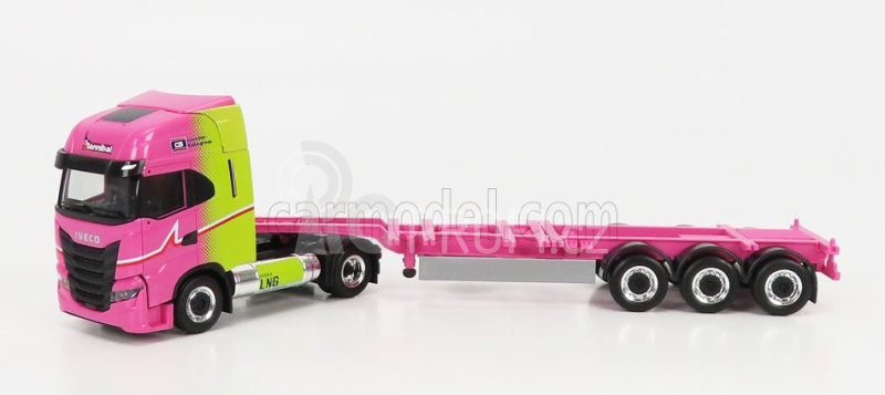 Herpa Iveco fiat S-way Truck Lng Hannibal Transports 2020 1:87, růžová