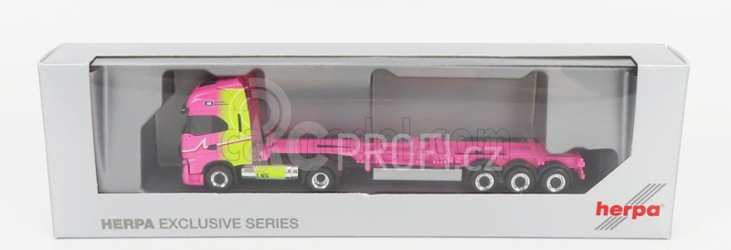 Herpa Iveco fiat S-way Truck Lng Hannibal Transports 2020 1:87, růžová