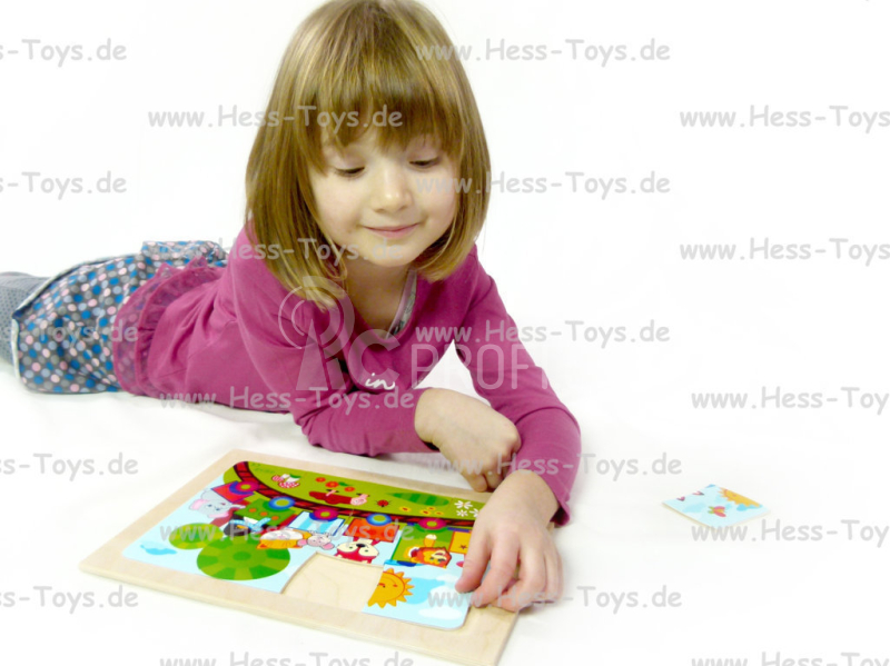 Hess Dřevěné puzzle Železnice