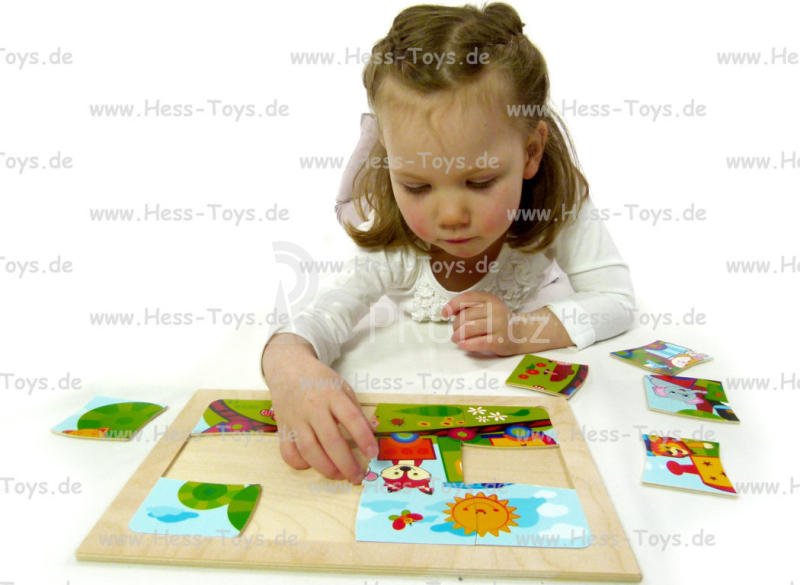 Hess Dřevěné puzzle Železnice
