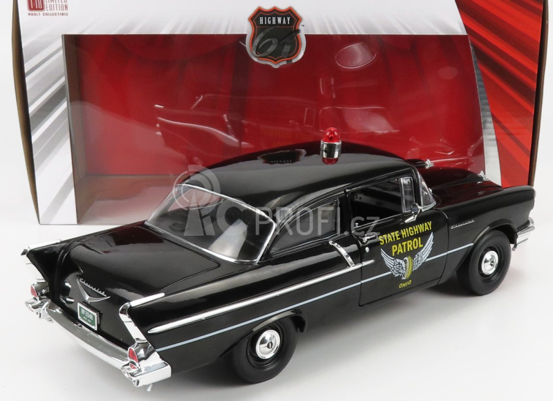 Highway61 Chevrolet 150 Sedan Ohio State Patrol Police 1957 1:18 Black