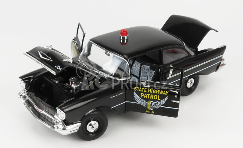 Highway61 Chevrolet 150 Sedan Ohio State Patrol Police 1957 1:18 Black