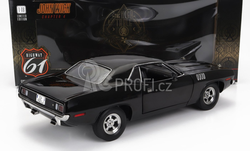 Highway61 Plymouth Cuda Coupe 1971 - John Wick Chapter 4 Movie 2023 1:18 Black