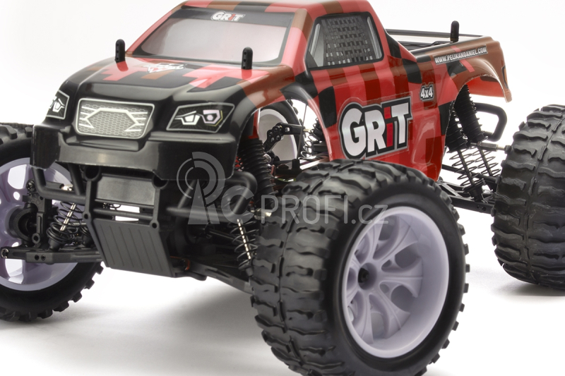 HiMOTO Monster EMXT GRIT 1:10 elektro RTR set 2,4 GHz (červené kostky) - Použitý