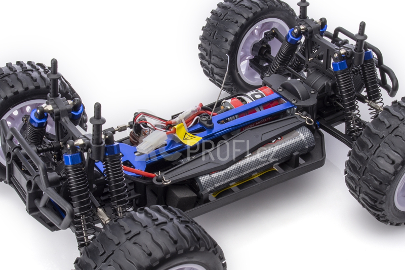 HiMOTO Monster EMXT GRIT 1:10 elektro RTR set 2,4 GHz (červené kostky) - Použitý