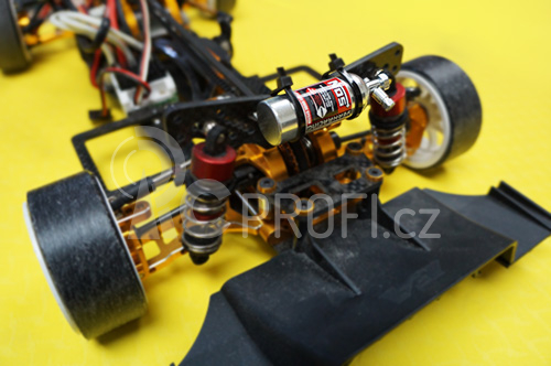 Hliníková maketa tlakové nádrže NOS Nitrous Oxide, hmotnost 23g pro 1/10