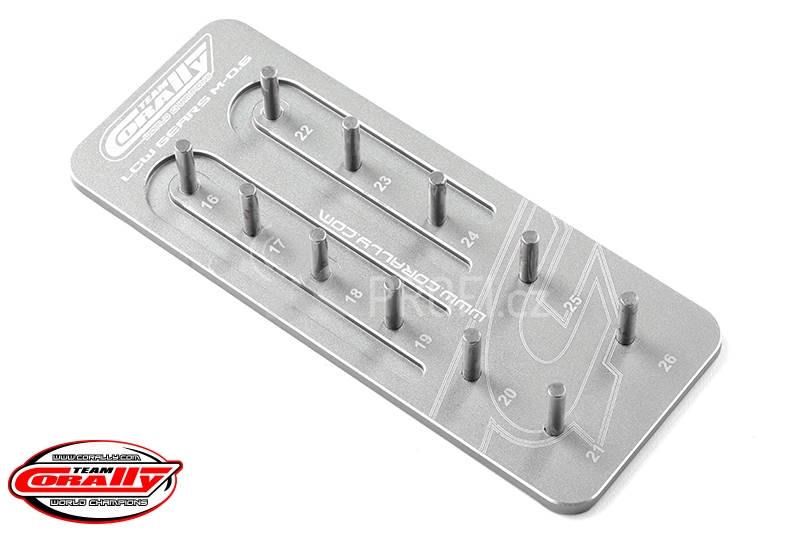 Hliníkový držák pastorků M0,6/3,17mm hřídel (pro jedenáct pastorků)
