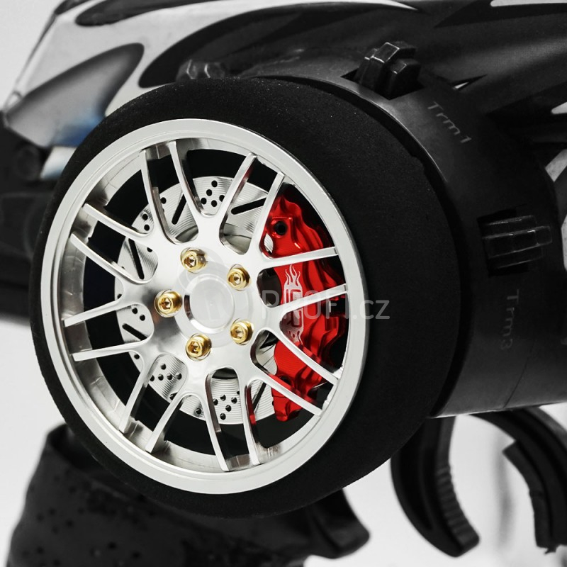 Hliníkový volant pro RC vysílač Futaba, KO, Sanwa, Červený