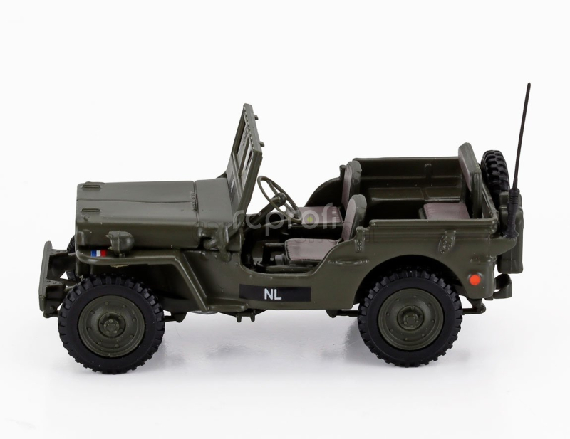 Hongwell Jeep Willys Necaf 1/4 Nl Army Open 1942 1:43 Vojenská Zelená