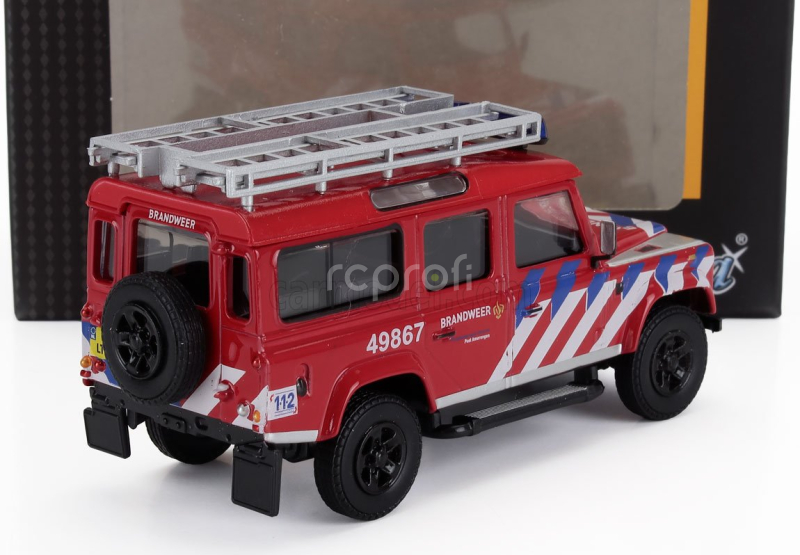 Hongwell Land rover Land Defender 110 Fire Engine 2004 1:43 Červená Bílá Modrá
