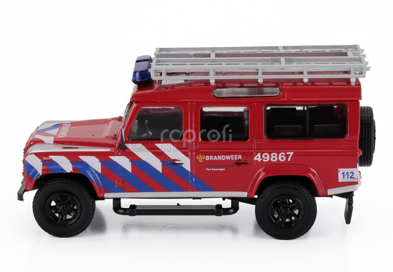 Hongwell Land rover Land Defender 110 Fire Engine 2004 1:43 Červená Bílá Modrá