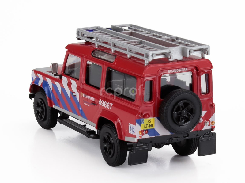 Hongwell Land rover Land Defender 110 Fire Engine 2004 1:43 Červená Bílá Modrá
