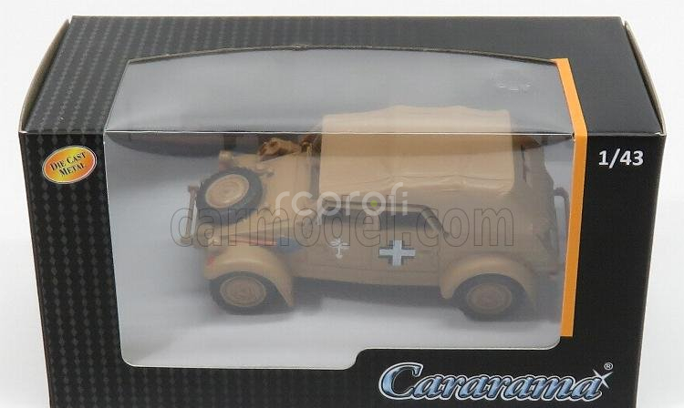Hongwell Volkswagen Type 82 Cabriolet Closed Afrika Korps Erwin Rommel 1941 1:43 Vojenský Písek
