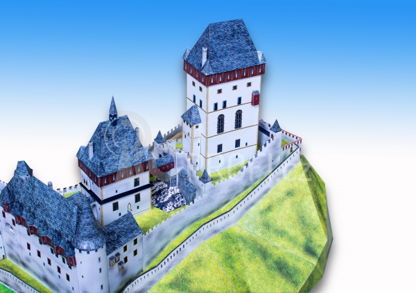 Hrad Karlštejn - papírový model 1:350