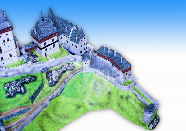 Hrad Karlštejn - papírový model 1:350