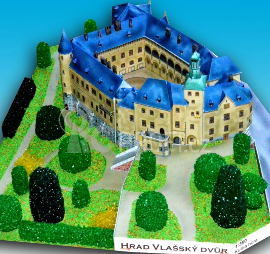 Hrad Vlašský Dvůr Kutná Hora - papírový model 1:350