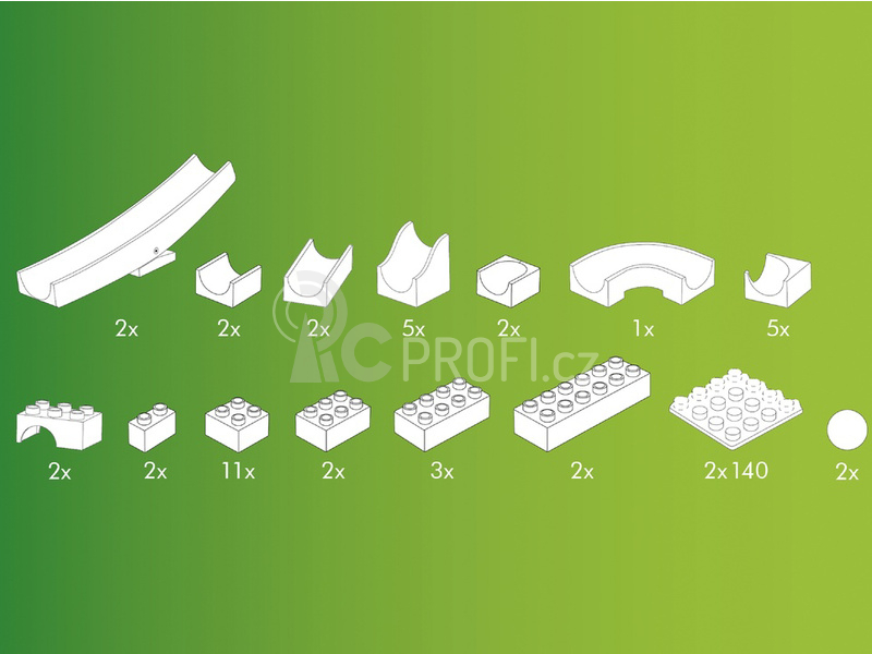 HUBELINO Kuličková dráha - rozšíření s kolébkou 45 dílků