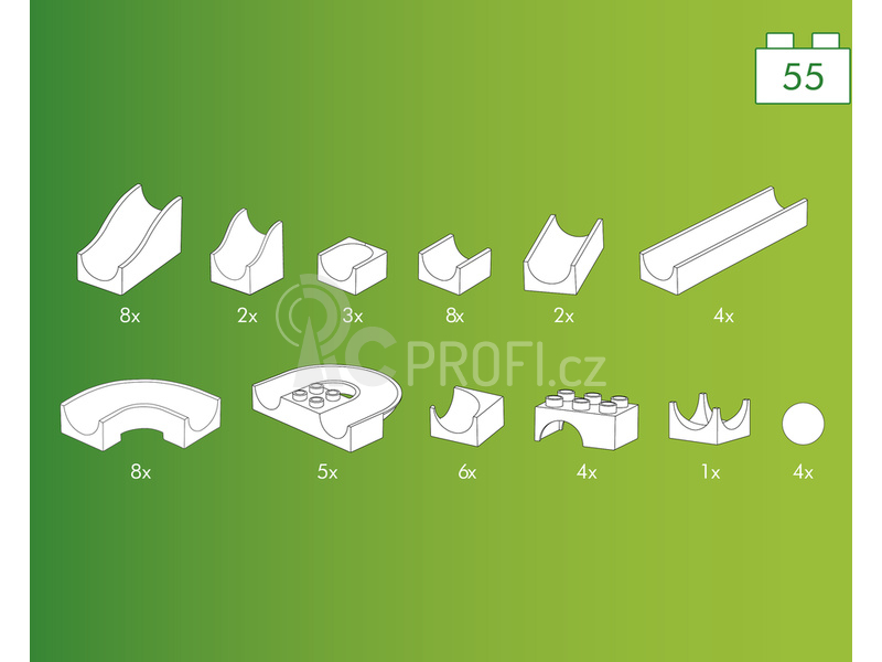 HUBELINO Kuličková dráha - set bez kostek 55ks