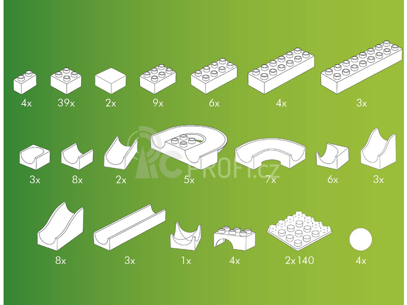 HUBELINO Kuličková dráha - set s kostkami Basic 123ks