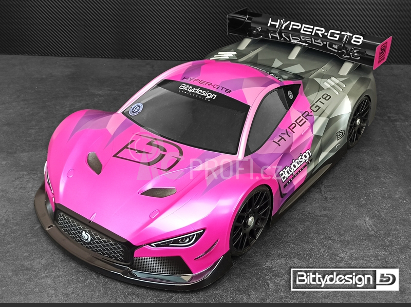 'HYPER-GT8' 1/8 GT čirá karoserie 325mm