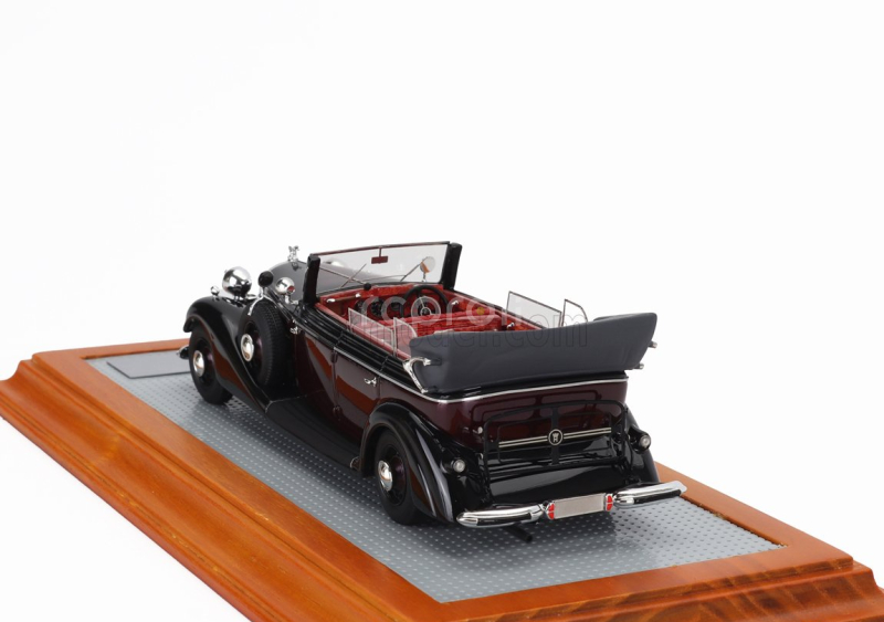 Ilario-model Horch 951a Pullman Original Car Cabriolet Open 1937 1:43 Black Bordeaux