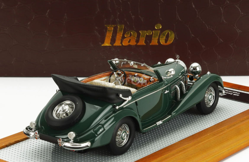 Ilario-model Mercedes benz 540k Sn154156 Sindelfingen Cabriolet A Open 1936 1:43 Zelená Černá