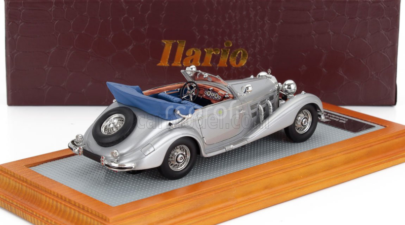 Ilario-model Mercedes benz 540k Sn154157 Sindelfingen Cabriolet A Open 1937 1:43 Stříbrná Modrá