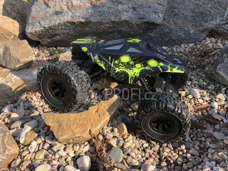 RC auto Crawler 4WD RTR, žlutočerná + náhradní baterie