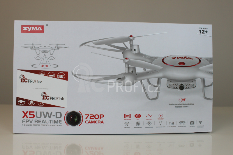 Dron Syma X5UW-D, bílá + náhradní baterie